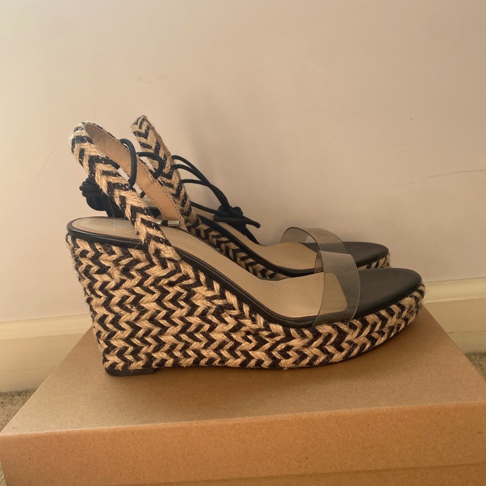 B&W espadrille wedges